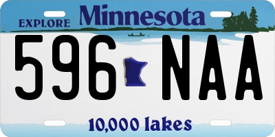 MN license plate 596NAA