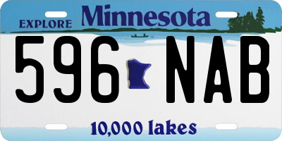 MN license plate 596NAB