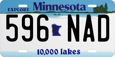 MN license plate 596NAD