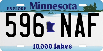 MN license plate 596NAF