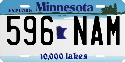 MN license plate 596NAM