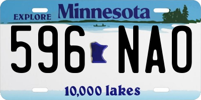 MN license plate 596NAO