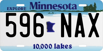 MN license plate 596NAX