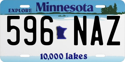 MN license plate 596NAZ