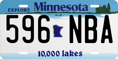 MN license plate 596NBA