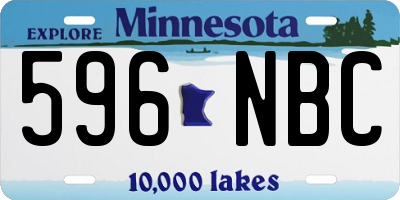 MN license plate 596NBC