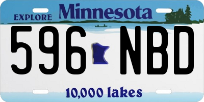 MN license plate 596NBD