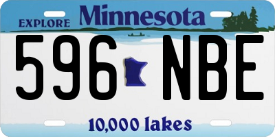 MN license plate 596NBE