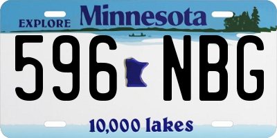 MN license plate 596NBG