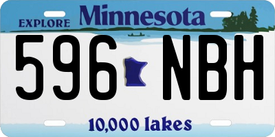 MN license plate 596NBH