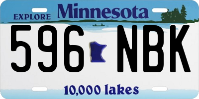 MN license plate 596NBK