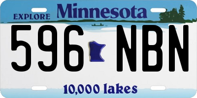 MN license plate 596NBN
