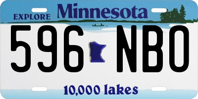 MN license plate 596NBO