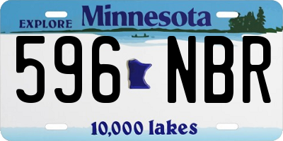 MN license plate 596NBR