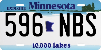 MN license plate 596NBS