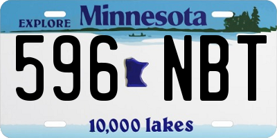 MN license plate 596NBT