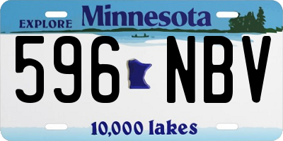 MN license plate 596NBV