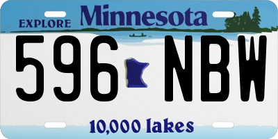 MN license plate 596NBW