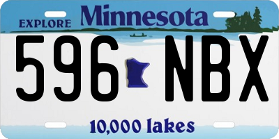MN license plate 596NBX