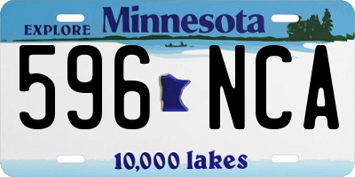 MN license plate 596NCA