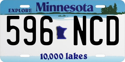 MN license plate 596NCD