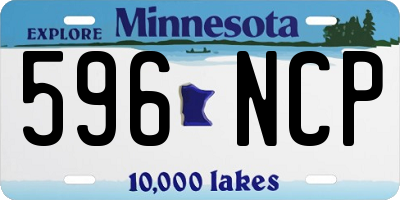 MN license plate 596NCP