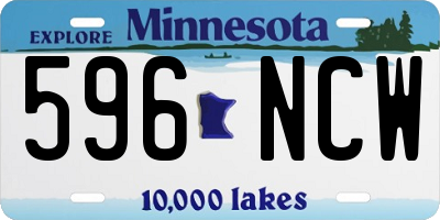 MN license plate 596NCW