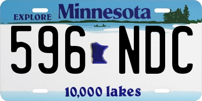 MN license plate 596NDC