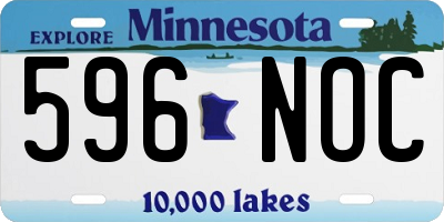 MN license plate 596NOC