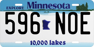 MN license plate 596NOE
