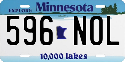MN license plate 596NOL