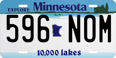 MN license plate 596NOM