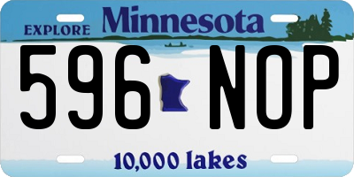 MN license plate 596NOP