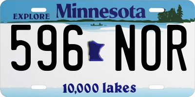MN license plate 596NOR