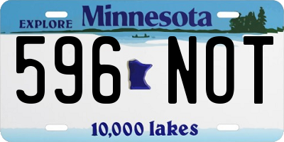 MN license plate 596NOT