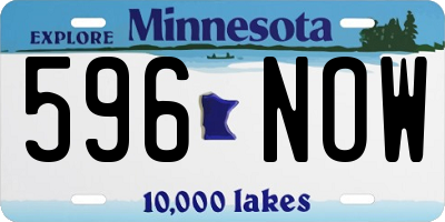 MN license plate 596NOW