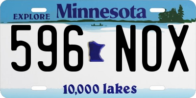MN license plate 596NOX