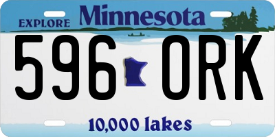 MN license plate 596ORK