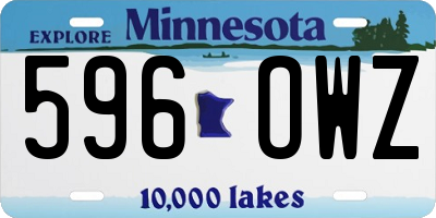 MN license plate 596OWZ