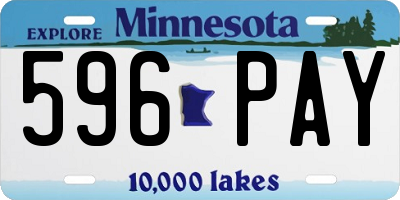 MN license plate 596PAY