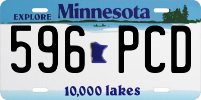 MN license plate 596PCD