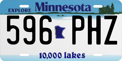MN license plate 596PHZ