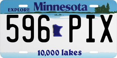 MN license plate 596PIX
