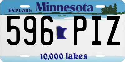 MN license plate 596PIZ