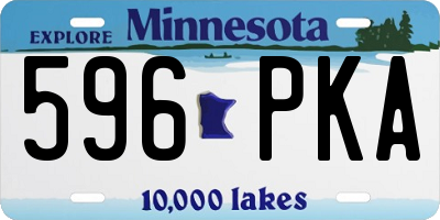 MN license plate 596PKA