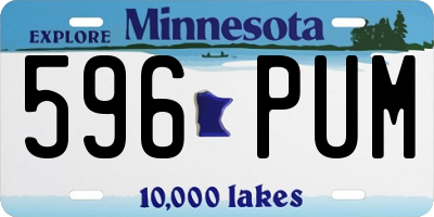 MN license plate 596PUM