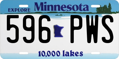 MN license plate 596PWS