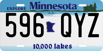 MN license plate 596QYZ