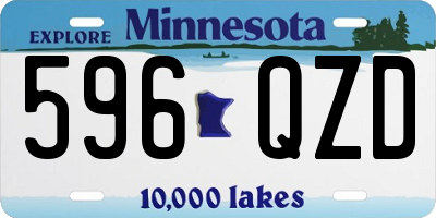 MN license plate 596QZD