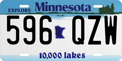MN license plate 596QZW